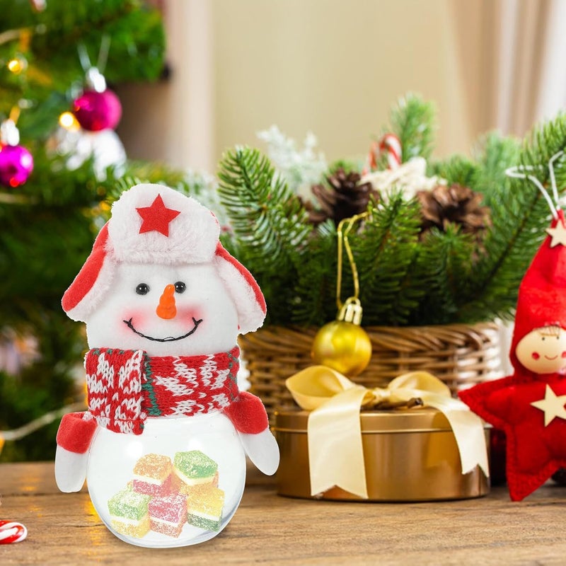 Uonlytech Christmas Candy Jar Snowman Cartoon Shape Candy Container with Lid Festive Xmas Canister for Holiday Party Decor - Image 5