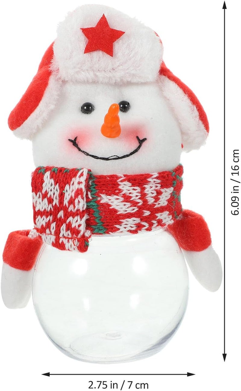 Uonlytech Christmas Candy Jar Snowman Cartoon Shape Candy Container with Lid Festive Xmas Canister for Holiday Party Decor - Image 2