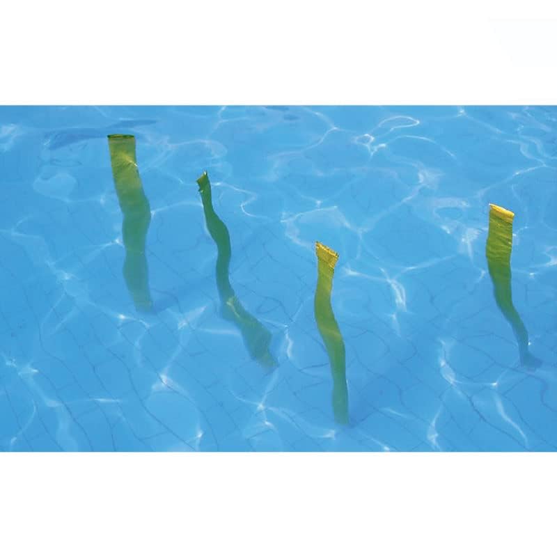 Fitfix ® Underwater Slalom Poles 150 cm Laminated Yellow Strips with Ballast & Foam Seaweed Effect Set of 8 ps Versatile Durable Easy Setup for Exciting Aquatic Workouts Training Recreational Play - Image 1