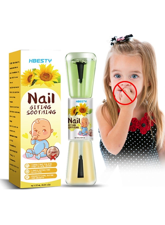 HBESTY Nail Bitter Water, Nail Biting Treatment For Kids, 100% Natural And Kids Safe Bitter Taste, Nail Biting Prevention, No Bite Nail Polish For Stop Thumb Sucking, ​Day Night Care 10ml - Image 1