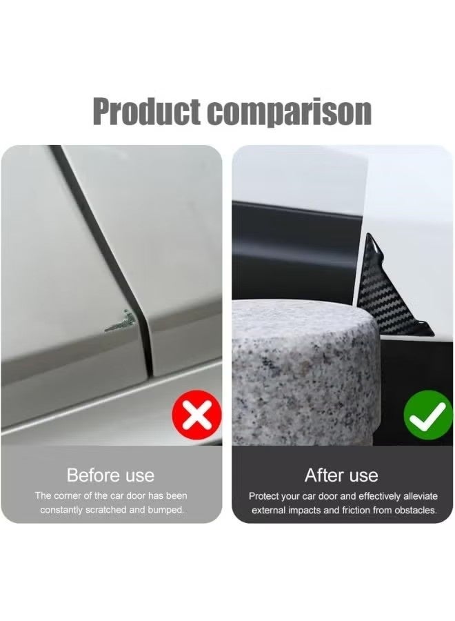 12 PCS Car Door Guard Protector, Car Door Edge Guard, Anti-Collision Vehicle Side Corner Protector, Auto Accessories Self-Adhesive Auto Edge Protection Cover Fit for Most Vehicle (Carbon Fiber+White+Black) - Image 5