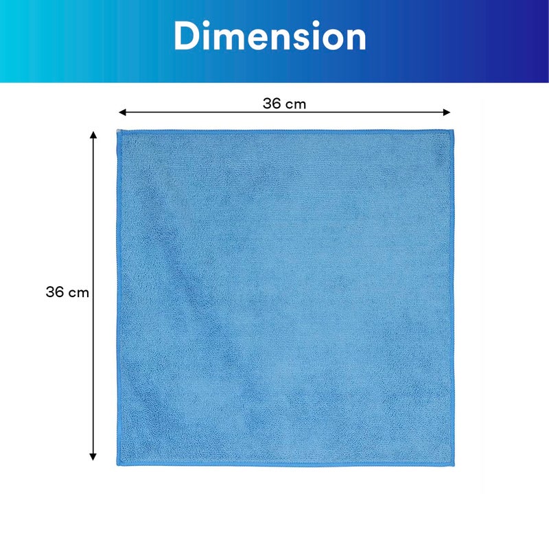 3M Scotch Brite Professional Lint Scratch Free Microfiber Cleaning Cloth 250 GSM Multipurpose Use for Glass Metal Wood Superior Stain Removal Cloth 36 Cm X 36 Cm Blue Packs of 10 - Image 3