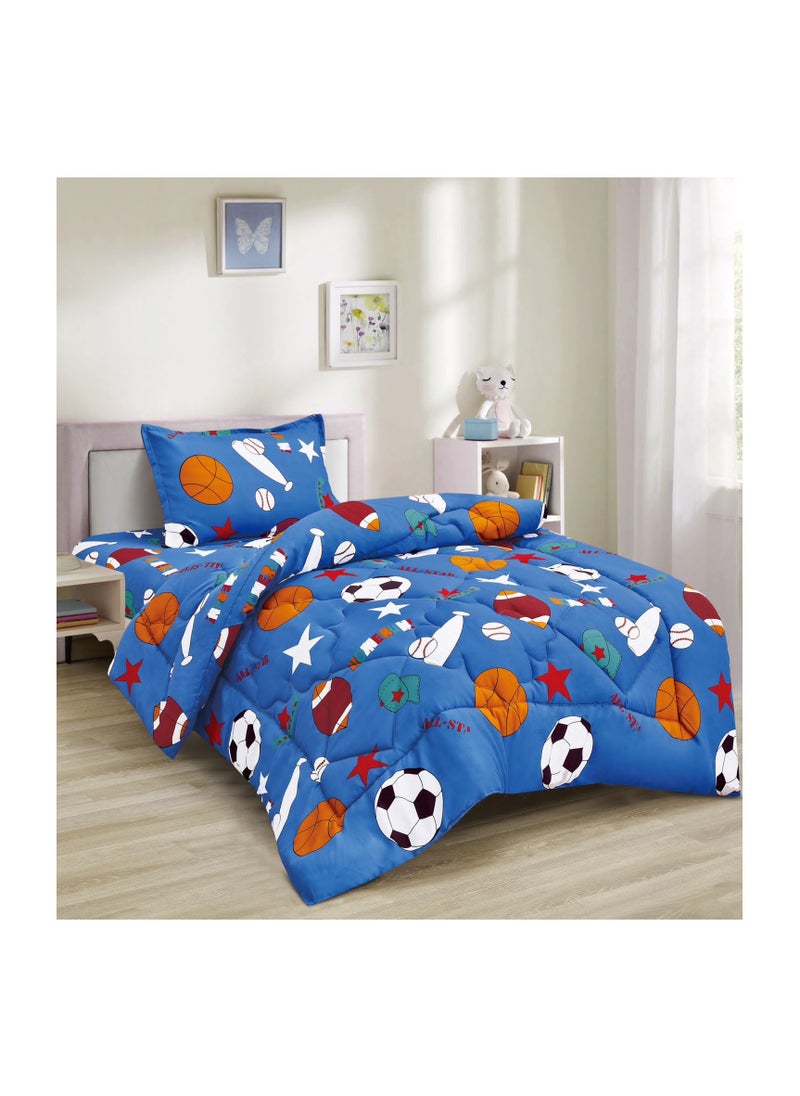 Ming Li - Soft and Fluffy Medium Fill Kids Bedspread Comforter Set 3pcs Single Size Bedspread for Boys Girls Fashion Print Double Side Stitched Pattern Soft and Breathable - Image 1