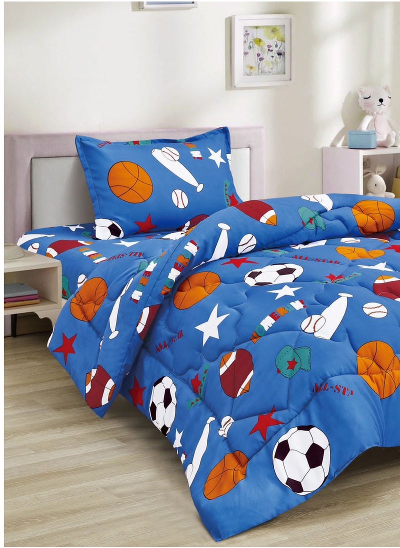 Ming Li - Soft and Fluffy Medium Fill Kids Bedspread Comforter Set 3pcs Single Size Bedspread for Boys Girls Fashion Print Double Side Stitched Pattern Soft and Breathable - Image 1