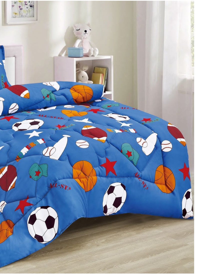 Ming Li - Soft and Fluffy Medium Fill Kids Bedspread Comforter Set 3pcs Single Size Bedspread for Boys Girls Fashion Print Double Side Stitched Pattern Soft and Breathable - Image 1