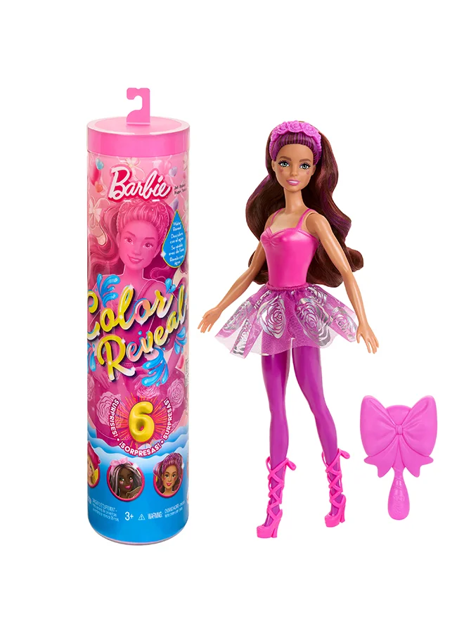 Barbie Color Reveal Doll & Accessories, Ballerina Series, 6 Unboxing Surprises Include Color Change, Inspired by Balletcore (Styles May Vary)