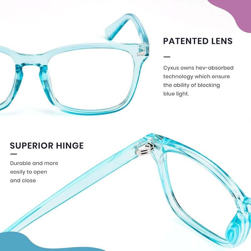 Cyxus Blue Light Glasses for Men Women Reduce Eye Strain UV Blocking for Computer Screen 8082 - Image 5