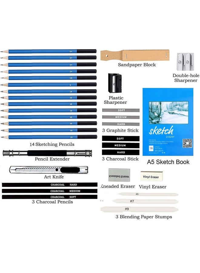 Corslet 35 Pieces Drawing Kit Professional Pencils and Sketch for Artist Sketching Shading Set Art Pencil Supplies with Carry Bag - Image 2