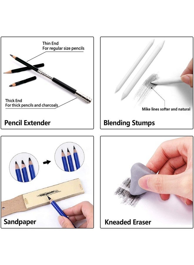 Corslet 35 Pieces Drawing Kit Professional Pencils and Sketch for Artist Sketching Shading Set Art Pencil Supplies with Carry Bag - Image 4