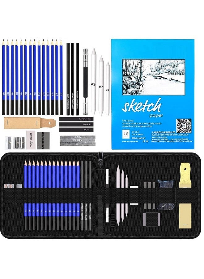 Corslet 35 Pieces Drawing Kit Professional Pencils and Sketch for Artist Sketching Shading Set Art Pencil Supplies with Carry Bag - Image 1