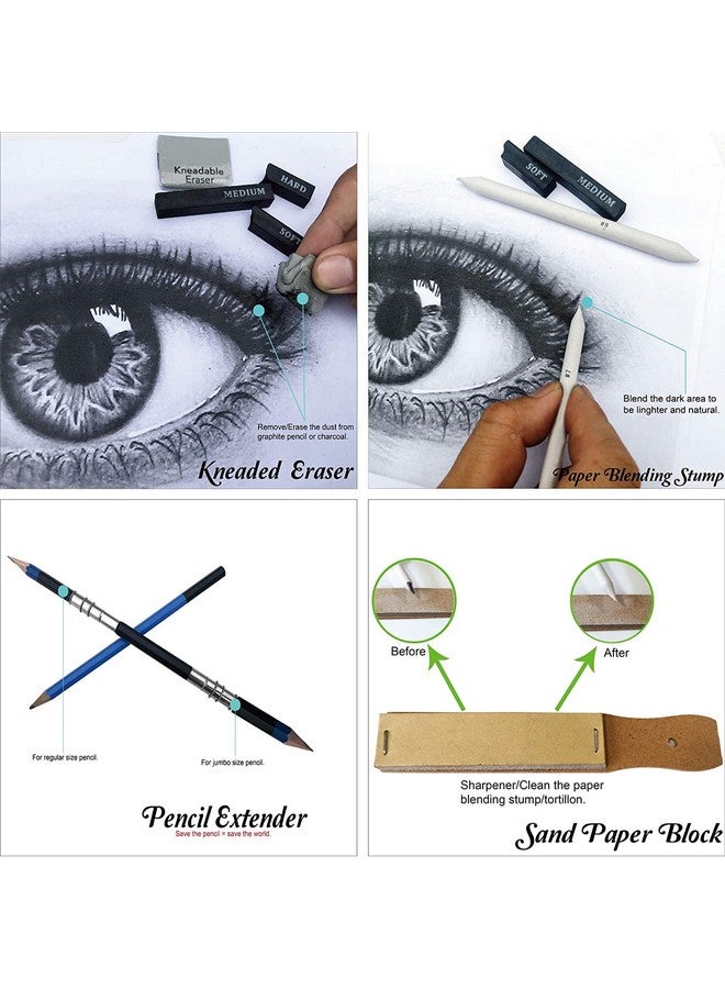 Corslet 35 Pieces Drawing Kit Professional Pencils and Sketch for Artist Sketching Shading Set Art Pencil Supplies with Carry Bag - Image 3