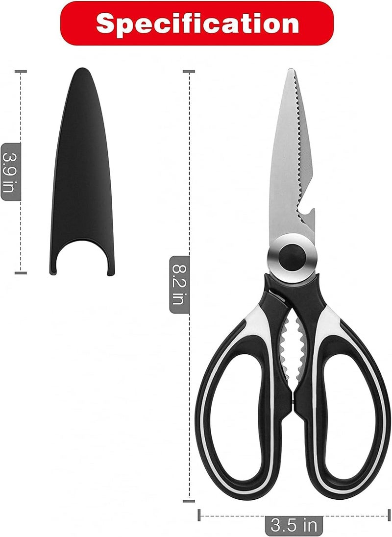 SKYTONE Kitchen Scissor, Scissors for Kitchen Use Home, food scissors,Premium Stainless Steel Solid Kitchen Shears for Meat, Seafood, Chicken, Vegetables, Herbs, BBQ, Bottle Opener - Image 3