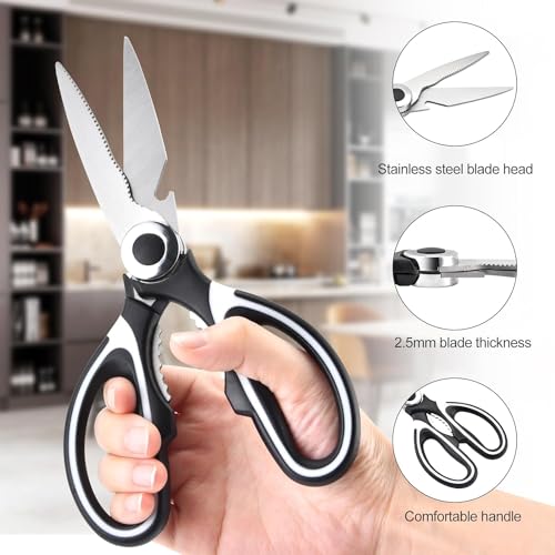SKYTONE Kitchen Scissor, Scissors for Kitchen Use Home, food scissors,Premium Stainless Steel Solid Kitchen Shears for Meat, Seafood, Chicken, Vegetables, Herbs, BBQ, Bottle Opener - Image 4