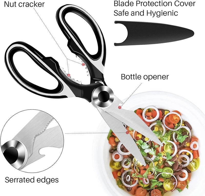 SKYTONE Kitchen Scissor, Scissors for Kitchen Use Home, food scissors,Premium Stainless Steel Solid Kitchen Shears for Meat, Seafood, Chicken, Vegetables, Herbs, BBQ, Bottle Opener - Image 5