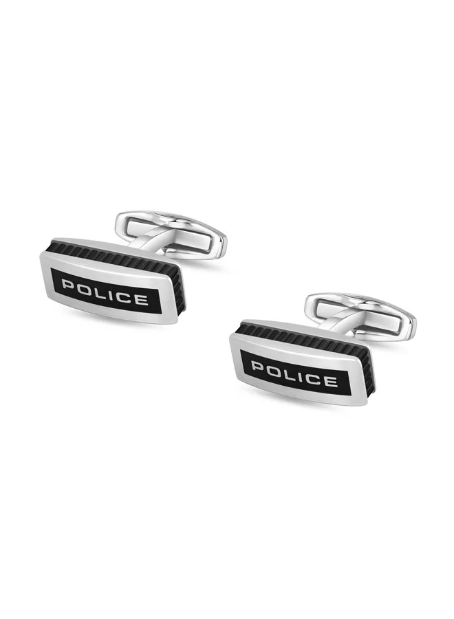 بوليس Ridgeline Rectangular Stainless Steel Cufflinks for Men