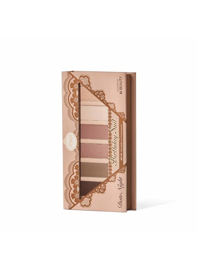 JOAH Escapades Eyeshadow Palette, 6 Pigmented Powder Eye Makeup Shades in Matte & Shimmer Finishes, Korean Beauty Palettes - Date Night - Image 1