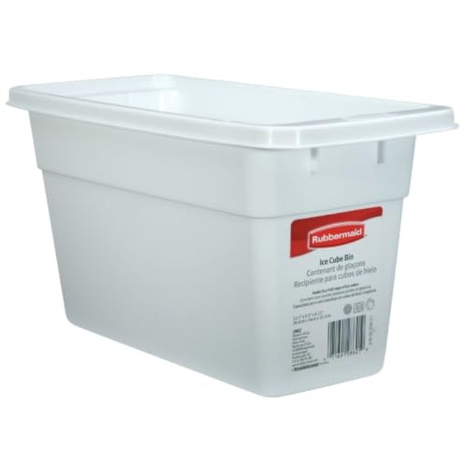 Rubbermaid Ice Cube Bin, White, Holds 4 Trays, Compact Design, Durable Plastic - Image 3