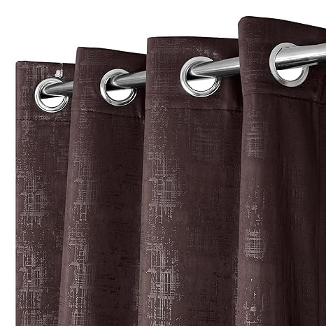 NESTPRIME Living Room Bedroom Blackout Door Curtains Room Darkening Thermal Insulated Noise Reducation Color Coffee 8 Feet Long Set of 2 100 Blackout Texture Luxurios Edition - Image 1