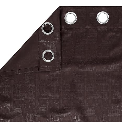 NESTPRIME Living Room Bedroom Blackout Door Curtains Room Darkening Thermal Insulated Noise Reducation Color Coffee 8 Feet Long Set of 2 100 Blackout Texture Luxurios Edition - Image 4