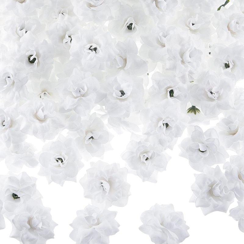 Syhood 100 Pieces White Artificial Roses Head Bulk177 Small Silk Fake Rose Buds DIY for Decoration Crafts Wedding Centerpieces Bridal Shower Party Home Decor
