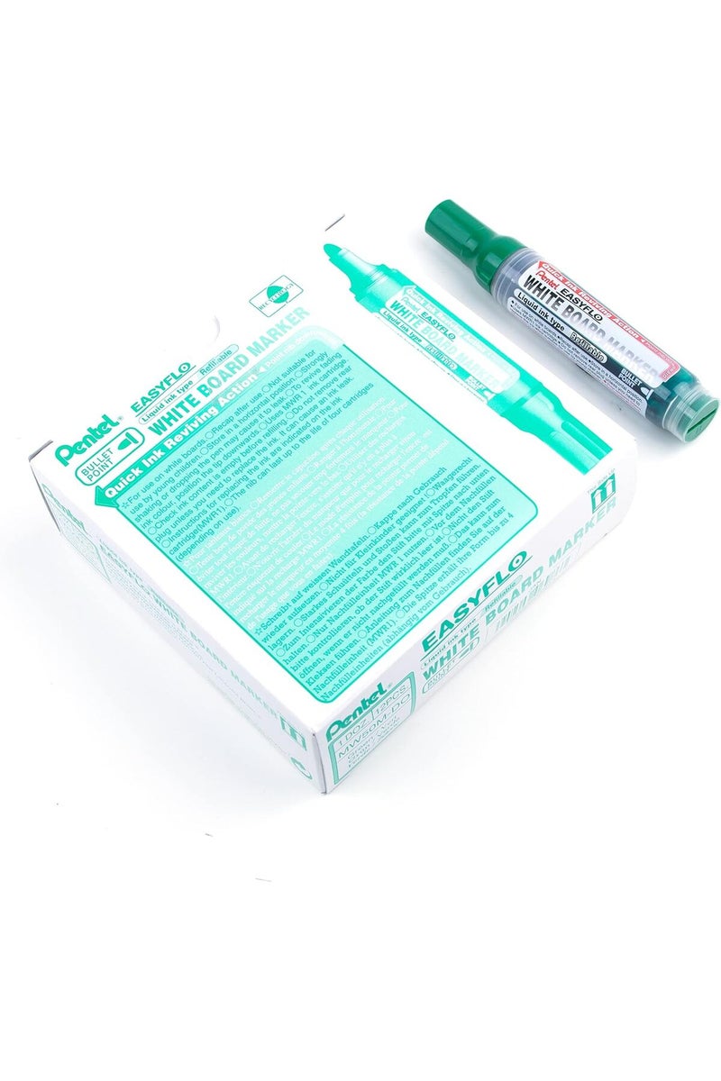 Pentel 6.0mm Bullet Tip Easy Flow White Board Liquid Ink Marker with Vivid Pigment Ink - Green - Image 1