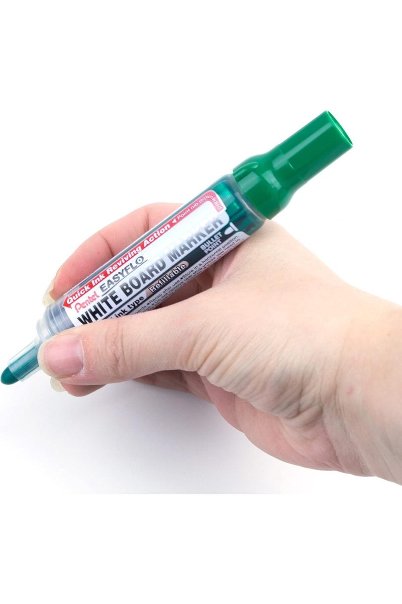 Pentel 6.0mm Bullet Tip Easy Flow White Board Liquid Ink Marker with Vivid Pigment Ink - Green - Image 4