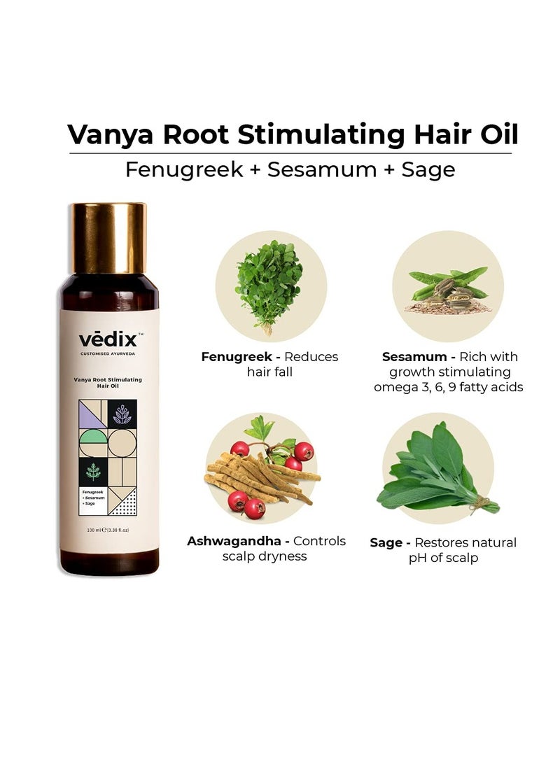 Vedix - Vedix Customized Hair Fall Control&Dandruff Care Regimen For Dry Hair- Anti Hair Fall Oil Fenugreek Sesamum  Anti Hairfall Shampoo For Dry Hair  Nuyantra Pro Hair Growth Serum Care 540 Grams - Image 1