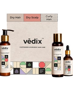 Vedix Customized Hair Fall Control&Dandruff Care Regimen For Dry Hair- Anti Hair Fall Oil Fenugreek Sesamum  Anti Hairfall Shampoo For Dry Hair  Nuyantra Pro Hair Growth Serum Care 540 Grams