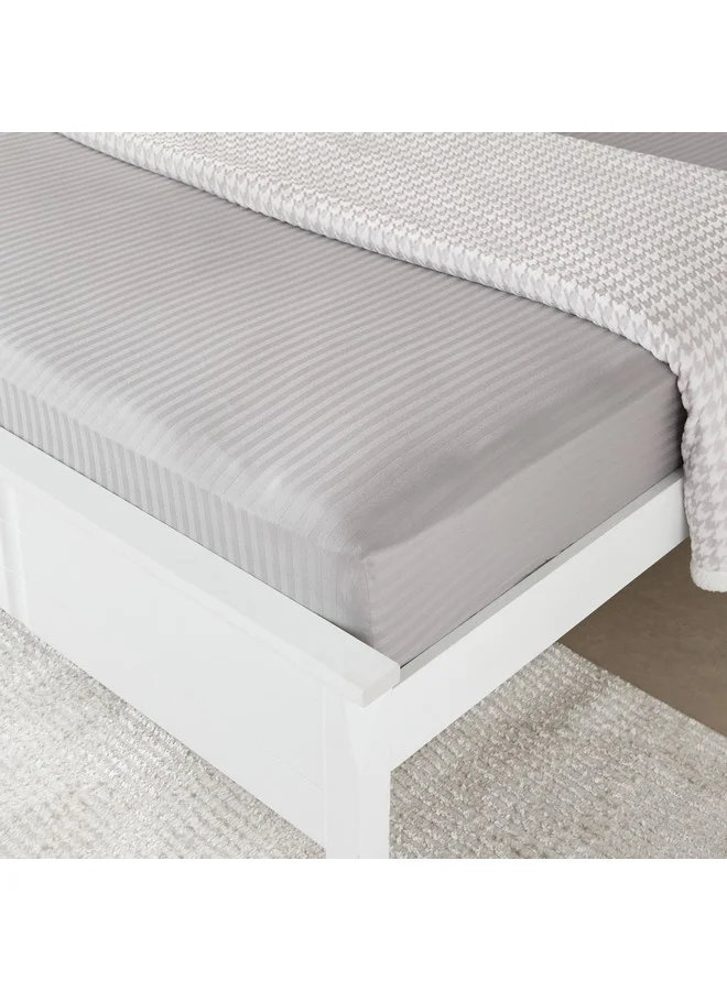 Home Box Hamilton Stripe Satin Cotton King Fitted Sheet 210 x 36 x 180 cm