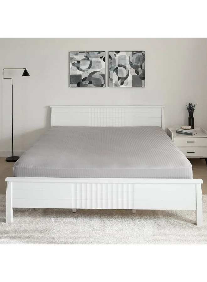 Home Box Hamilton Stripe Satin Cotton King Fitted Sheet 210 x 36 x 180 cm
