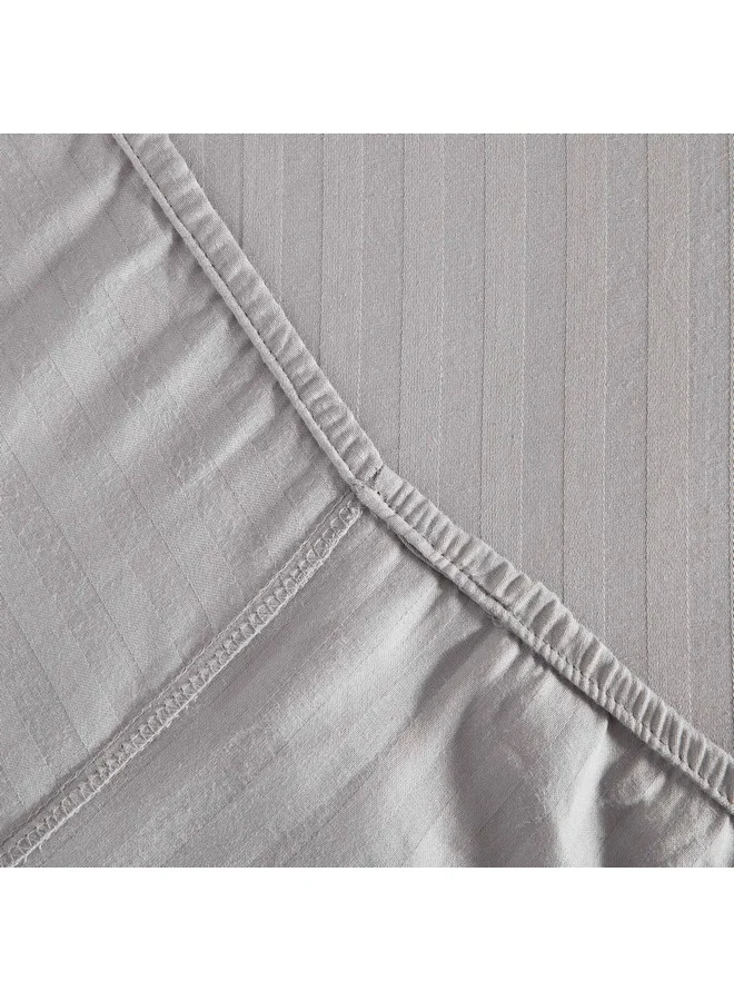 Home Box Hamilton Stripe Satin Cotton King Fitted Sheet 210 x 36 x 180 cm