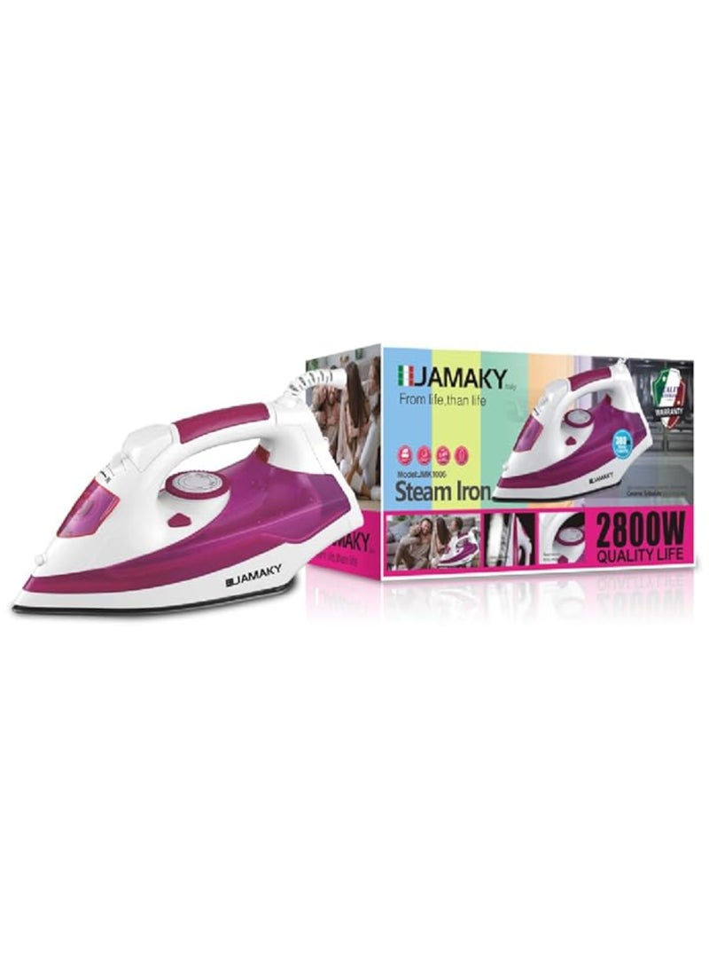 JAMAKY Jamaki Steam Iron, 2800 Watt (Italian), 380 ml tank, JMK1006 - Image 4