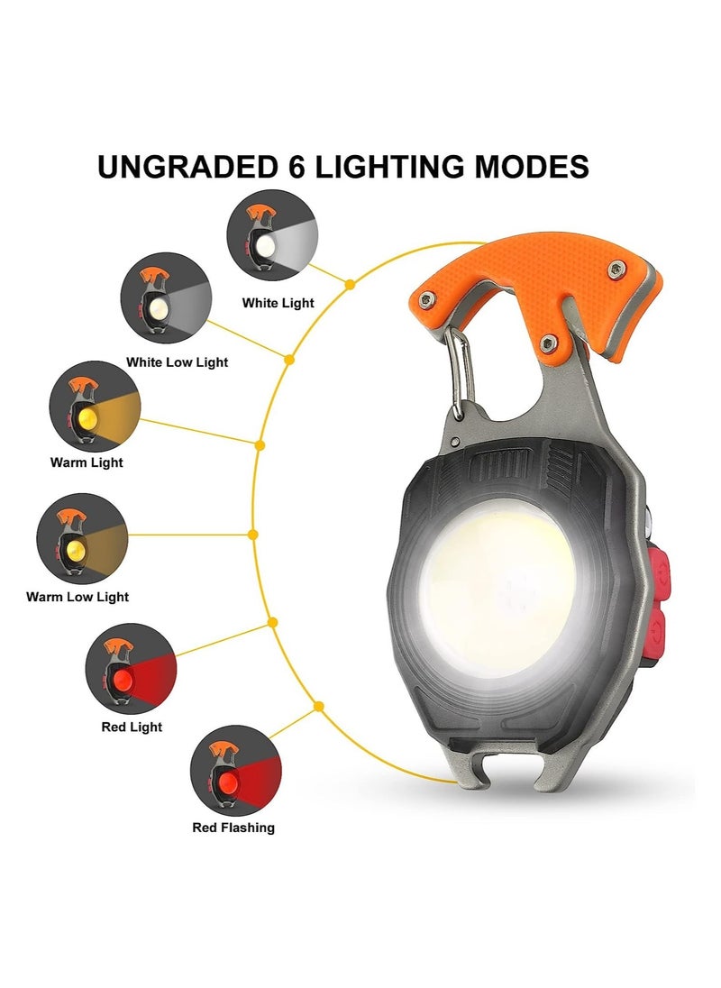 ELTRAZONE Mini Portable Work Light 800 Lumen Rechargeable Torch Keyring Inspection Lights with Bottle Opener, Magnetic Base, for Camping/Repairing/Emergency (2 Pieces)  - Image 3