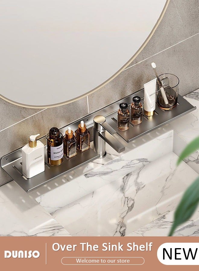 DUNISO Over The Sink Shelf, Shelf Organizer Over The Faucet, Bathroom Sink Shelf Over Faucet, U-Shaped Recess Design Countertop Organizer, Multi-Functional Hollow Storage Shelf for Bathroom, Kitchen  - Image 1