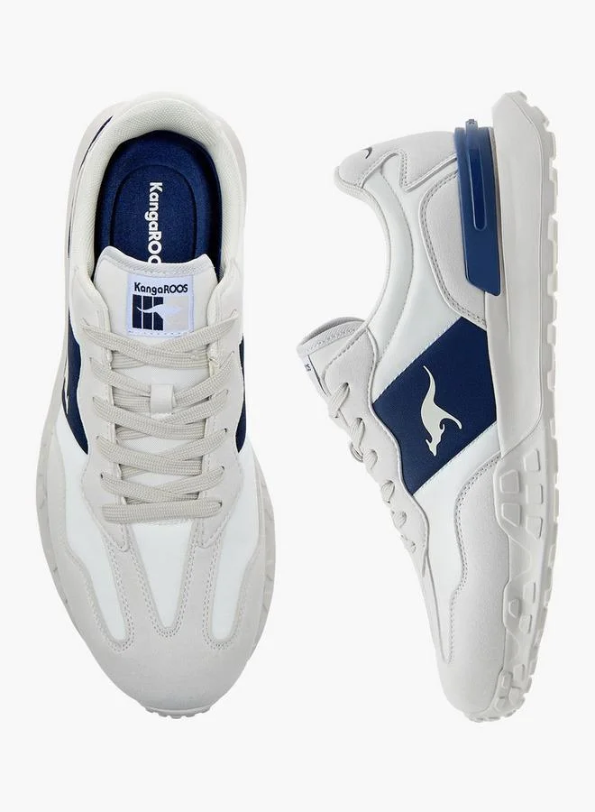 كانغاروس حذاء رياضي رجالي بتفاصيل شعار وإغلاق برباط
