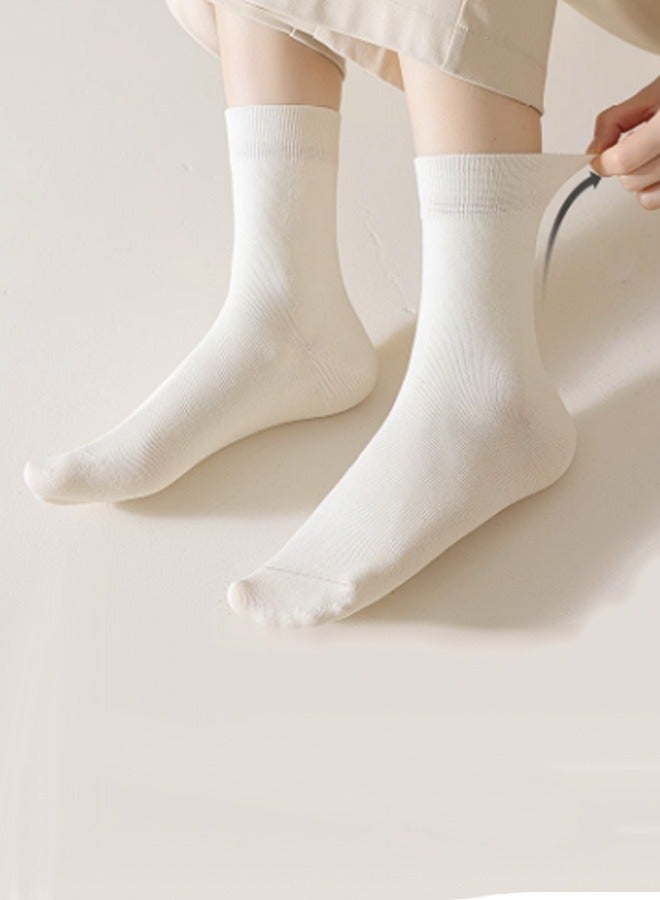 Two pairs of black, two pairs of gray, one pair of white, women's mid length socks, sweat absorbing, breathable, comfortable, women's socks - Image 3