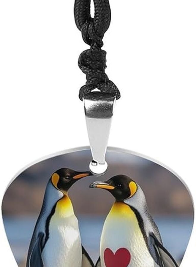 Personalized Penguin Guitar Pick Necklace Metal Pendant For Guitar Bass Ukulele - Image 1