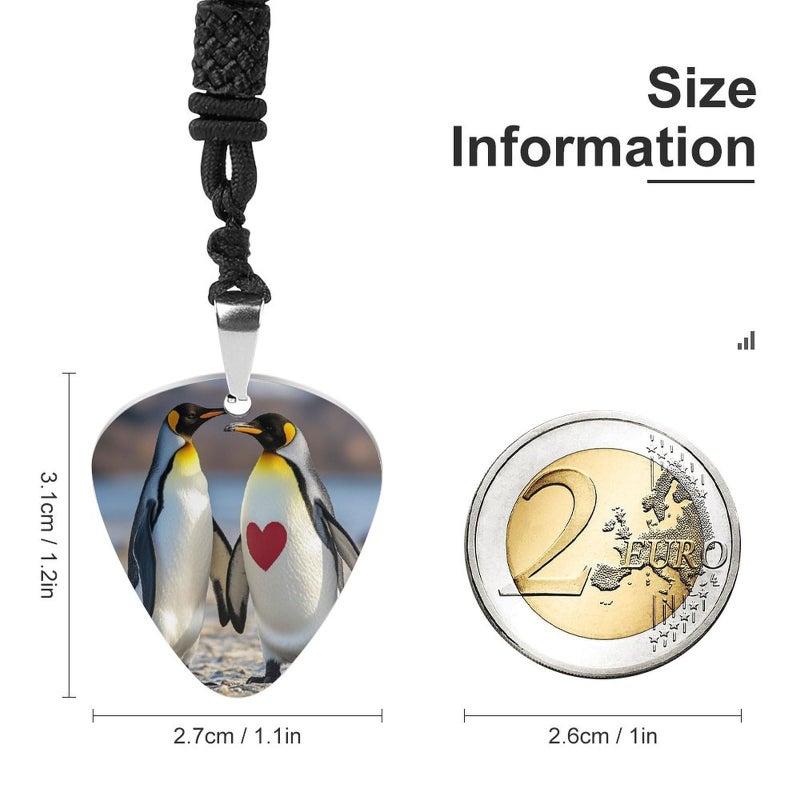 Personalized Penguin Guitar Pick Necklace Metal Pendant For Guitar Bass Ukulele - Image 4