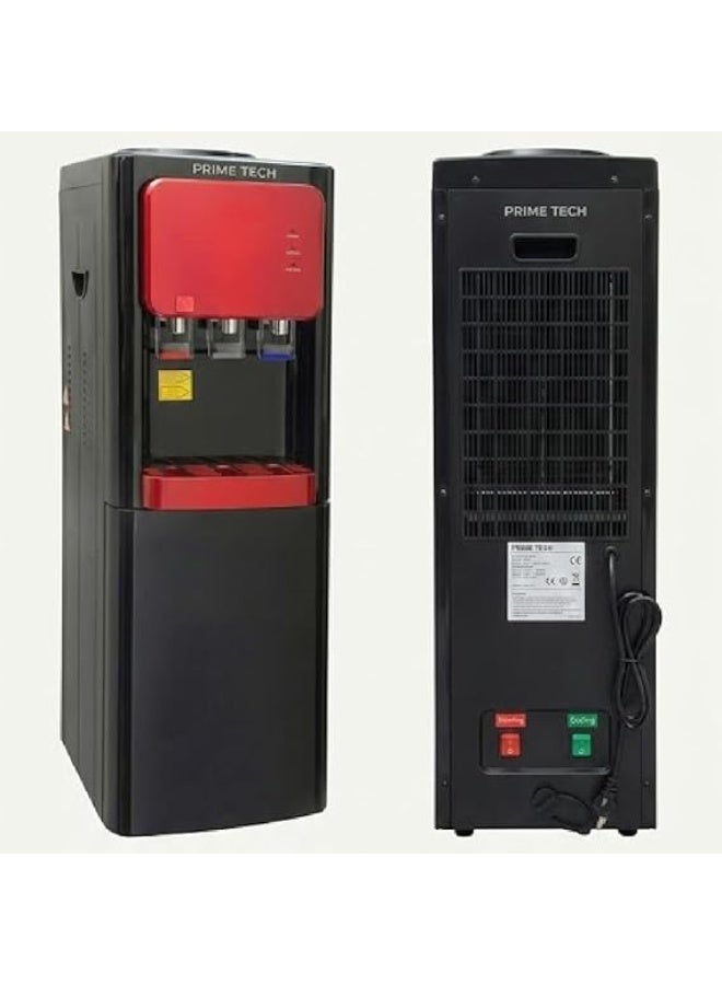 PRIME TECH water dispenser with cabinet PT-60R, hot and cold, 2 taps, black x red color - Image 4