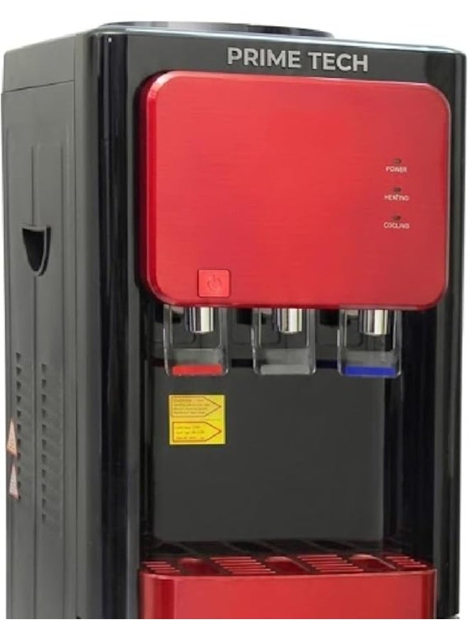 PRIME TECH water dispenser with cabinet PT-60R, hot and cold, 2 taps, black x red color - Image 2