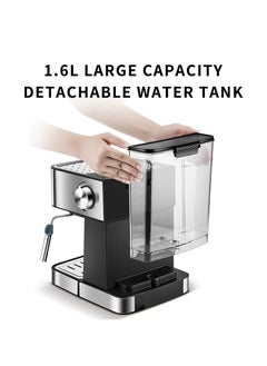 sokany Espresso Coffee Maker,15 Bar Steam Pressure Pump, Swivel Steam Jet to Froth Milk, Automatic Shut-Off 1.6L Water Tank 850W - Black/Silver  - Image 5