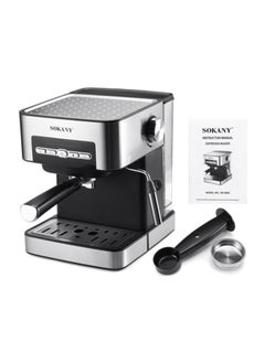 sokany Espresso Coffee Maker,15 Bar Steam Pressure Pump, Swivel Steam Jet to Froth Milk, Automatic Shut-Off 1.6L Water Tank 850W - Black/Silver  - Image 4