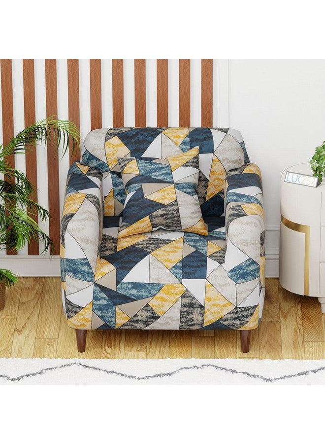 Lukzer Universal 1 Seater Sofa Cover with 1 Pillow Case 140 GSM Big Elasticity Slipcover for Couch Protector Stretchable (Prism Yellow/90-140cm) SC-047-01 - Image 5