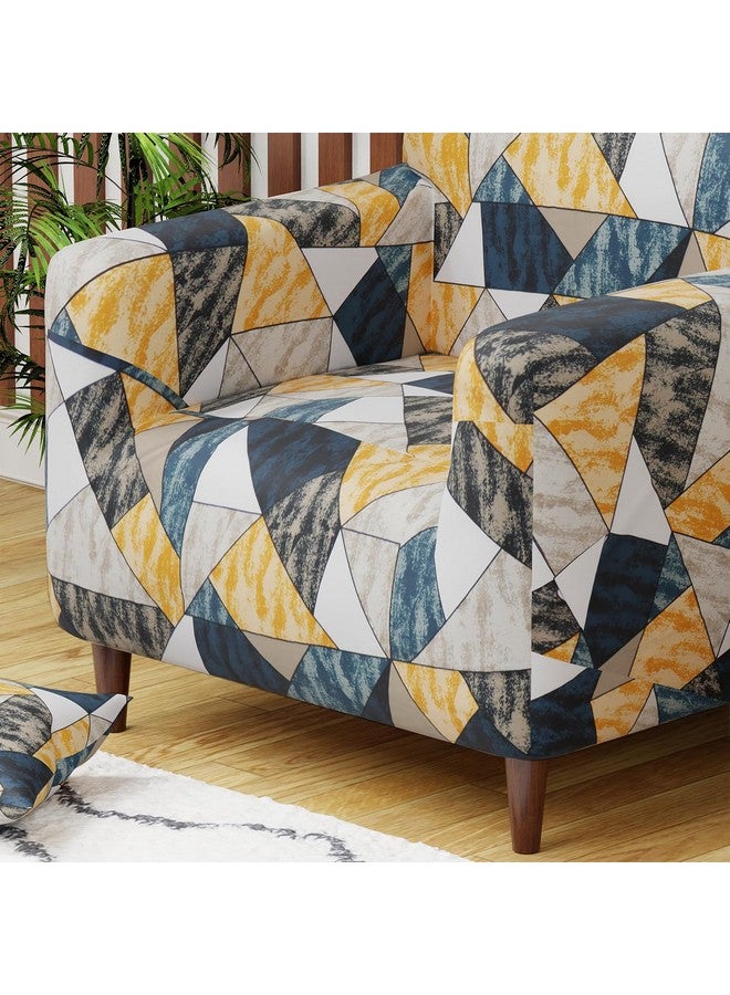 Lukzer Universal 1 Seater Sofa Cover with 1 Pillow Case 140 GSM Big Elasticity Slipcover for Couch Protector Stretchable (Prism Yellow/90-140cm) SC-047-01 - Image 4