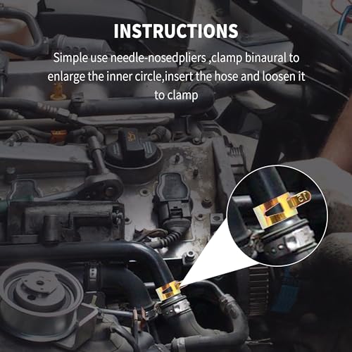 carleef Spring Hose Clamp Assortment Kit,6 Size Fuel Line Clamp for Fastening Vacuum Line,Silicone Tubing,Hose Pipe & Spring Clamps,Universal Small Hoses Clamps Car Accessories (60PCS) - Image 4
