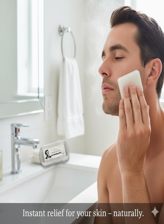 Herbs Botanica Alum Block for Shaving Soothing Aftershave Solution for Men – Stops Bleeding from Nicks & Cuts – Fitkari Alum Stone for Skin Care 3.5 oz Piedra de Alumbre by Herbs Botanica - Image 2