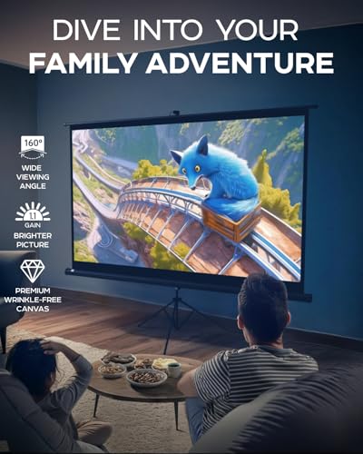 PropVue 100 Inch Indoor and Outdoor Projector Screen with Stand for Movies or Presentations HD Premium 169 Folding Free Tripod Screen with Carry Bag and Straps Matte - Image 3