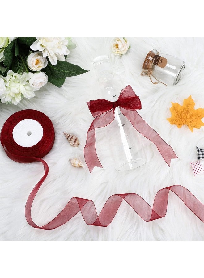 IMPRINT Organaza Sheer Wine Red Ribbon, 1 Inch Wide, 35 Metre Roll - Image 2