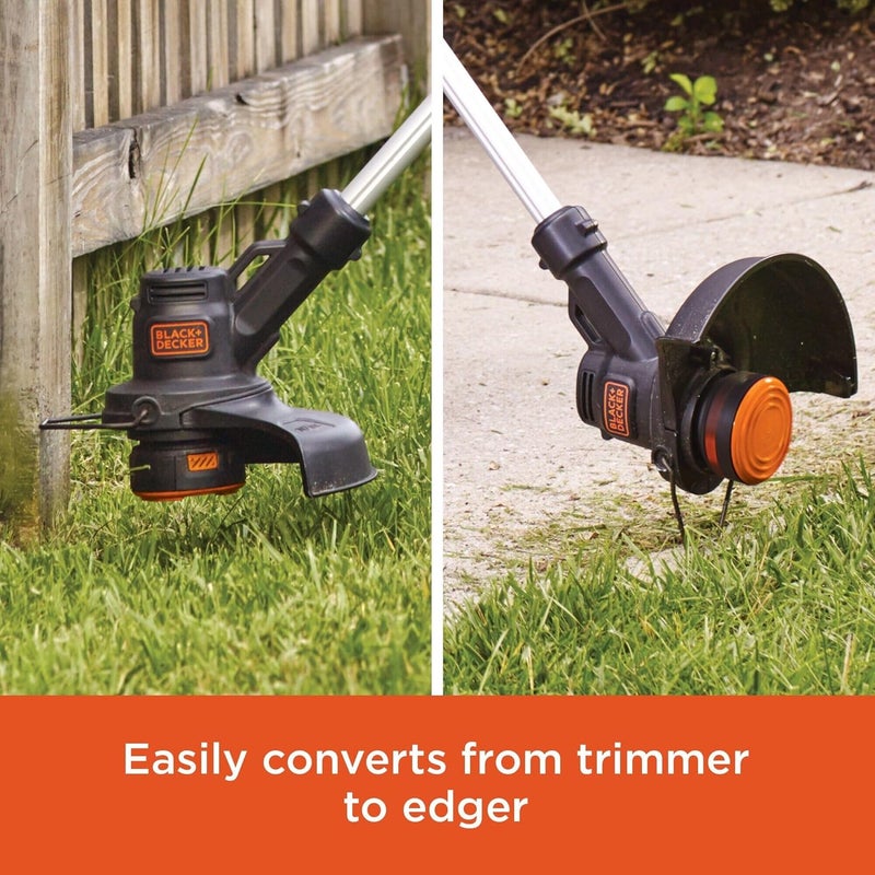 BLACK+DECKER 20V MAX* POWERCONNECT Cordless String Trimmer Lawn Edger and Leaf Blower Combo Kit, Includes 2 Batteries and Charger, Weed Wacker Hard Surface Sweeper 10 in. (LCC222) - Image 4