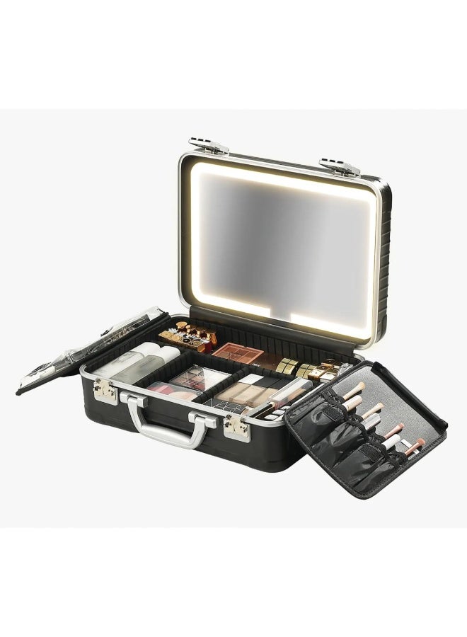 Porodo Lifestyle Travel Makeup Case with Detachable 16” LED Mirror & Adjustable Lighting - Image 1